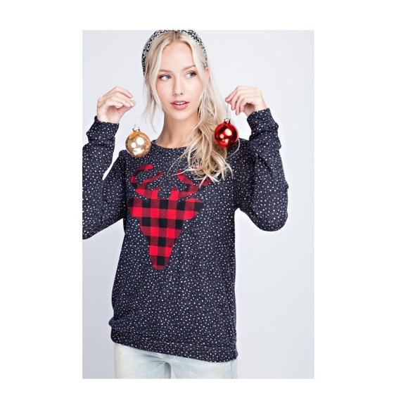 NWT FUN & FLIRTY! Polka-dot Plaid Elk Top - Picture 5 of 8